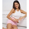 GYS Women’s Bamboo Viscose Cooling High Waisted Pajama Shorts(Pink and White Stripe)