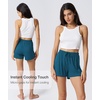 GYS Women’s Bamboo Viscose Cooling High Waisted Pajama Shorts(Teal Blue)