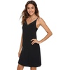 GYS Women’s Bamboo Viscose Full Slips for Under Dresses Cami Slip Dress(B- Black)
