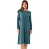 GYS Bamboo Viscose Long Sleeve Nightgowns for Women Silky Soft Sleep Shirt(Turquoise)