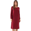 GYS Bamboo Viscose Long Sleeve Nightgowns for Women Silky Soft Sleep Shirt(Wine Red)