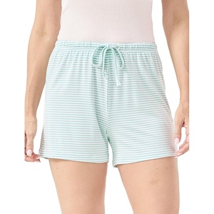 GYS Women’s Bamboo Viscose Cooling High Waisted Pajama Shorts(Green Stripe)