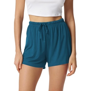 GYS Women’s Bamboo Viscose Cooling High Waisted Pajama Shorts(Teal Blue)