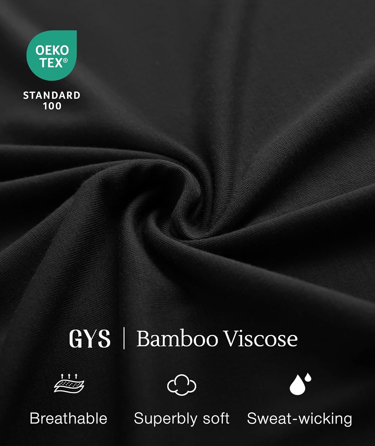 image:imageGYS Bamboo Viscose Pajamas for Women Set Summer Capri Pajamas SleepwearBlack