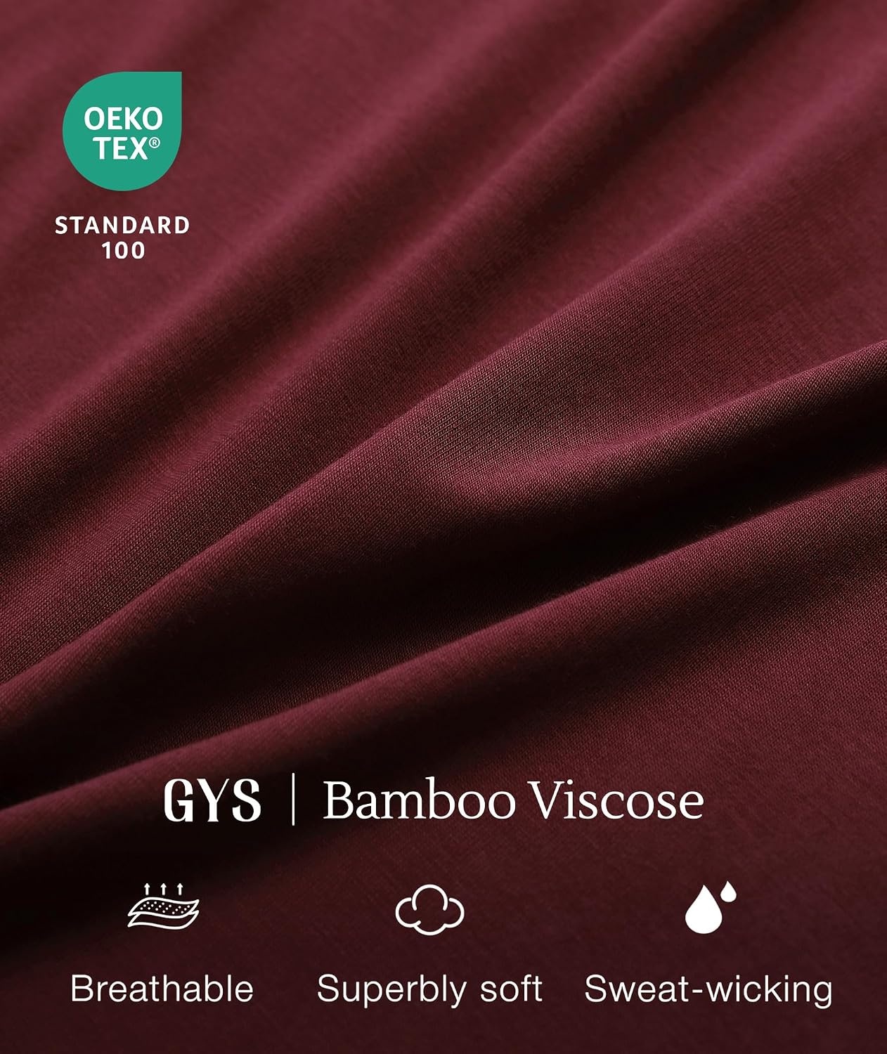 image:imageGYS Bamboo Viscose Pajamas for Women Set Summer Capri Pajamas SleepwearFicus Red