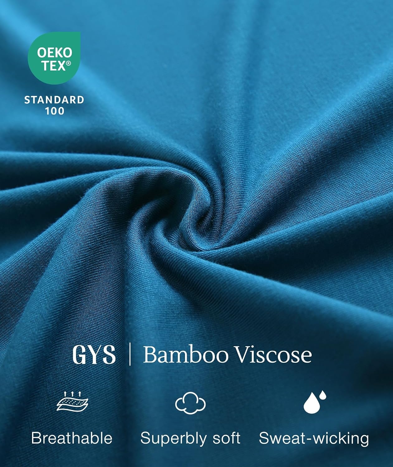 image:imageGYS Bamboo Viscose Pajamas for Women Set Summer Capri Pajamas SleepwearTeal Blue
