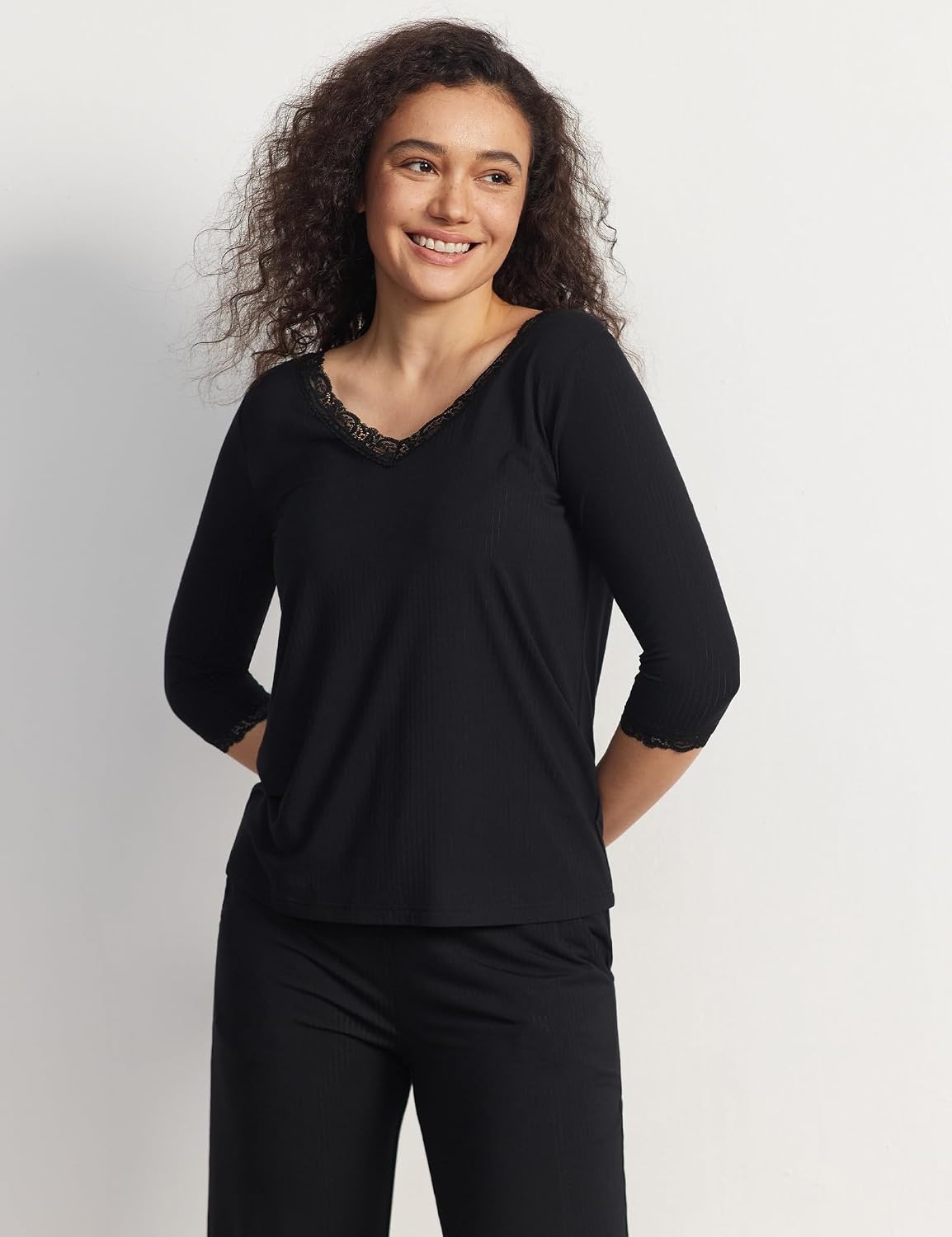 image:imageGYS Bamboo Viscose Womens Capri Pajamas SetBlack