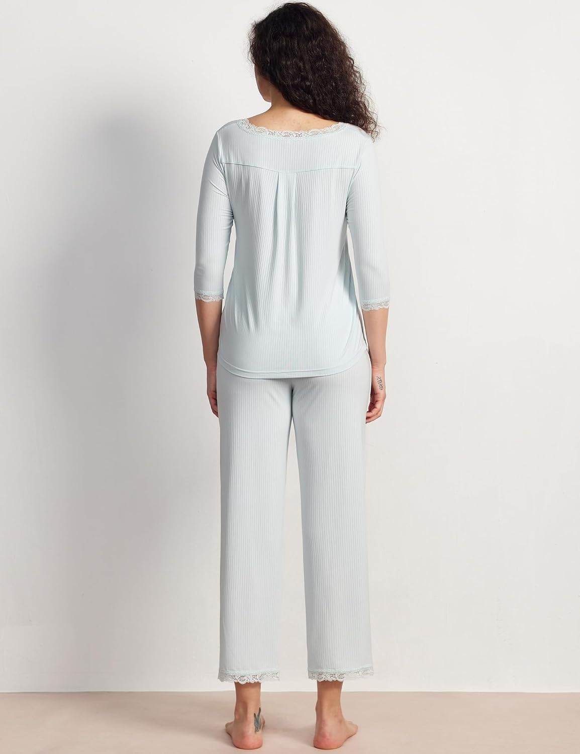 image:imageGYS Bamboo Viscose Womens Capri Pajamas SetBreezy Blue