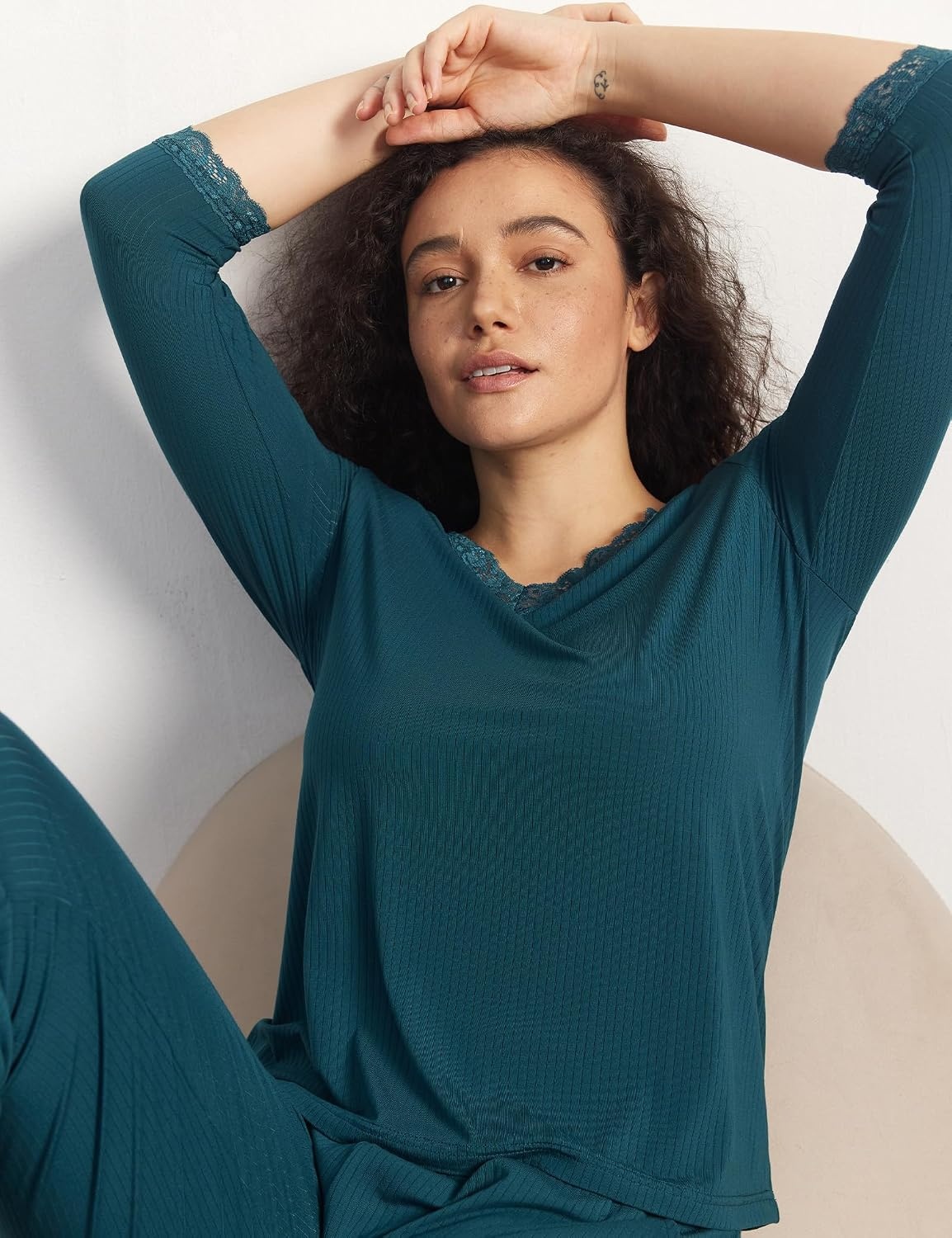 image:imageGYS Bamboo Viscose Womens Capri Pajamas SetInk Blue