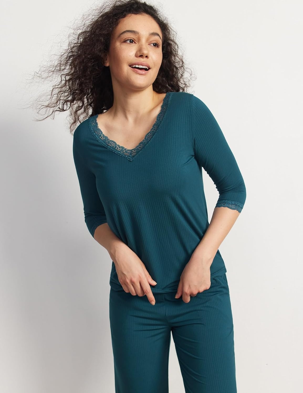 image:imageGYS Bamboo Viscose Womens Capri Pajamas SetInk Blue