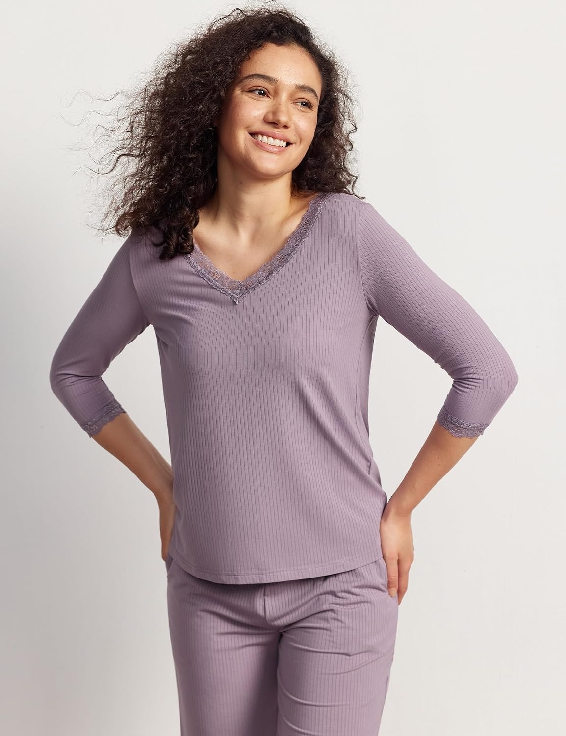 image:imageGYS Bamboo Viscose Womens Capri Pajamas SetViolet