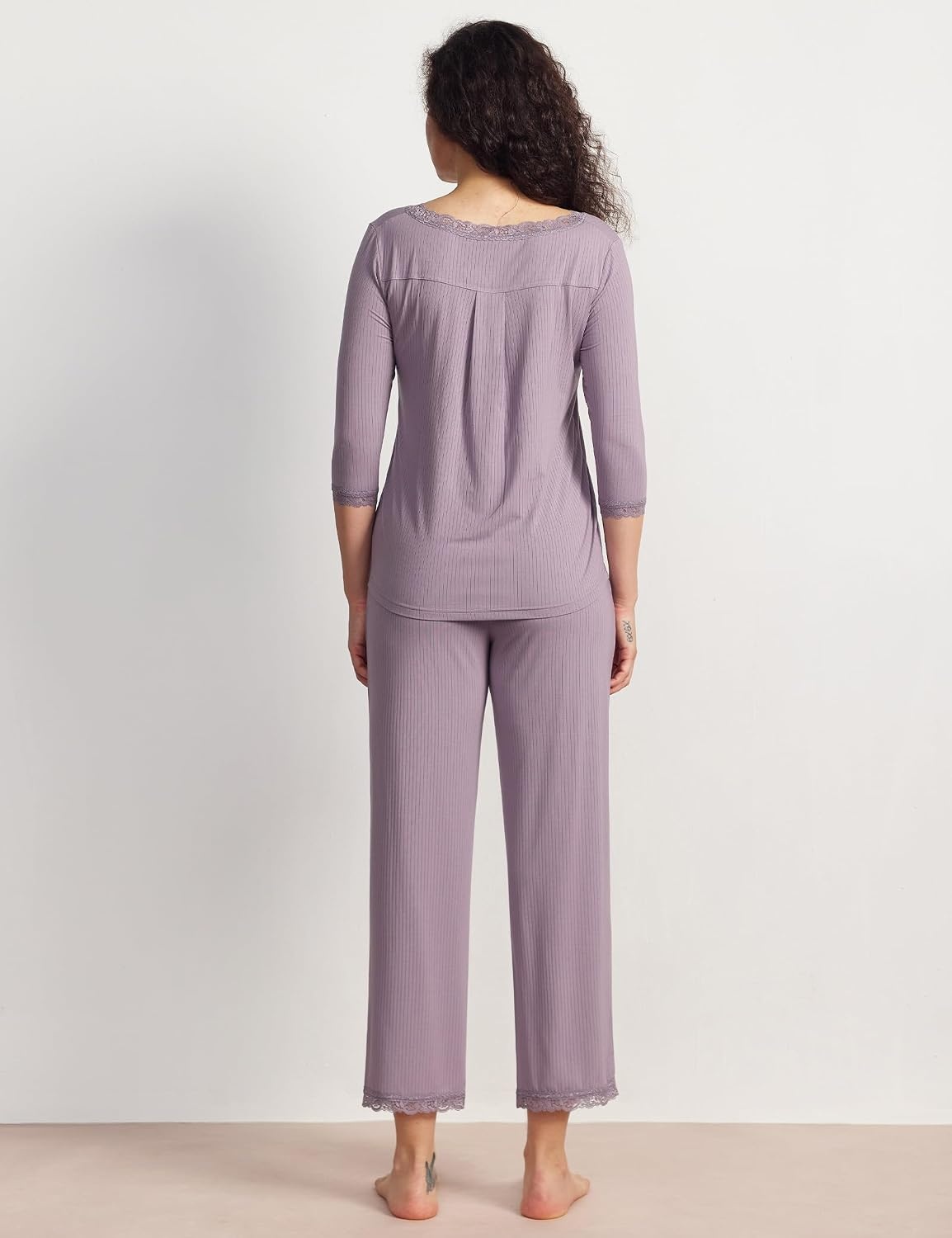 image:imageGYS Bamboo Viscose Womens Capri Pajamas SetViolet