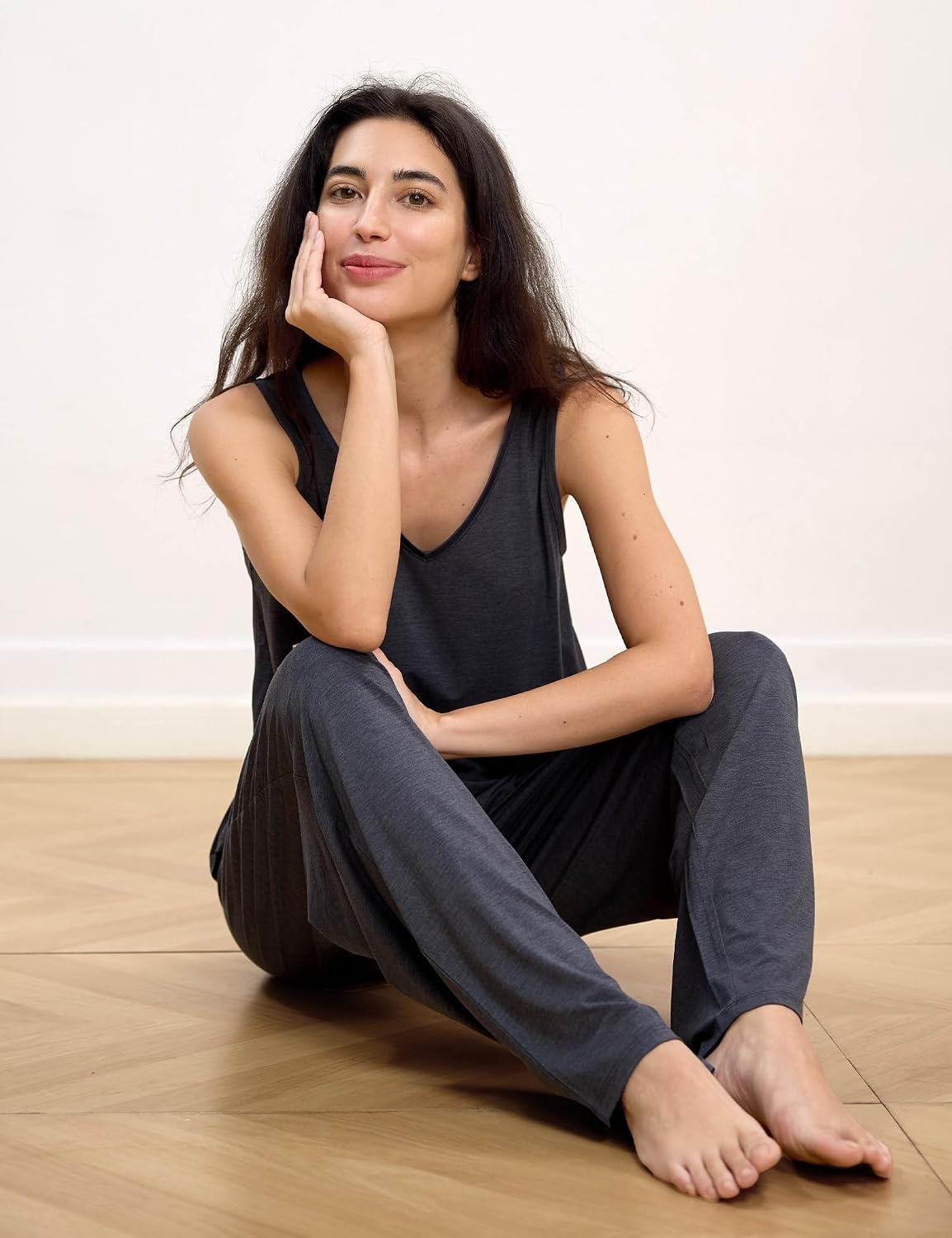 image:imageGYS Cooling Bamboo Viscose Pajamas for WomenDark Heather Grey