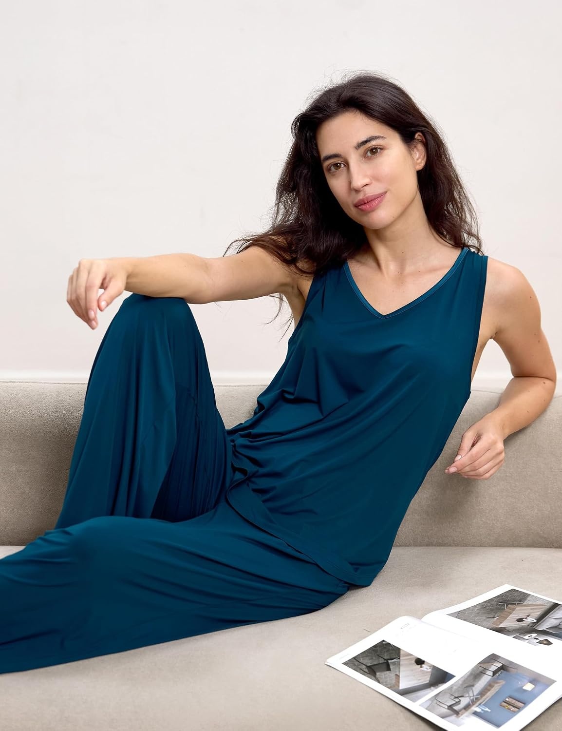 image:imageGYS Cooling Bamboo Viscose Pajamas for WomenInk Blue