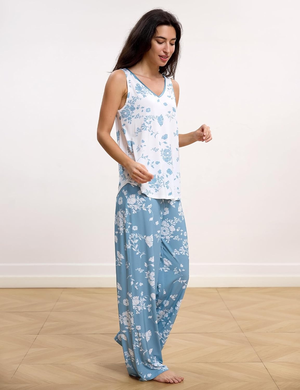 image:imageGYS Cooling Bamboo Viscose Pajamas for WomenLight Green Floral