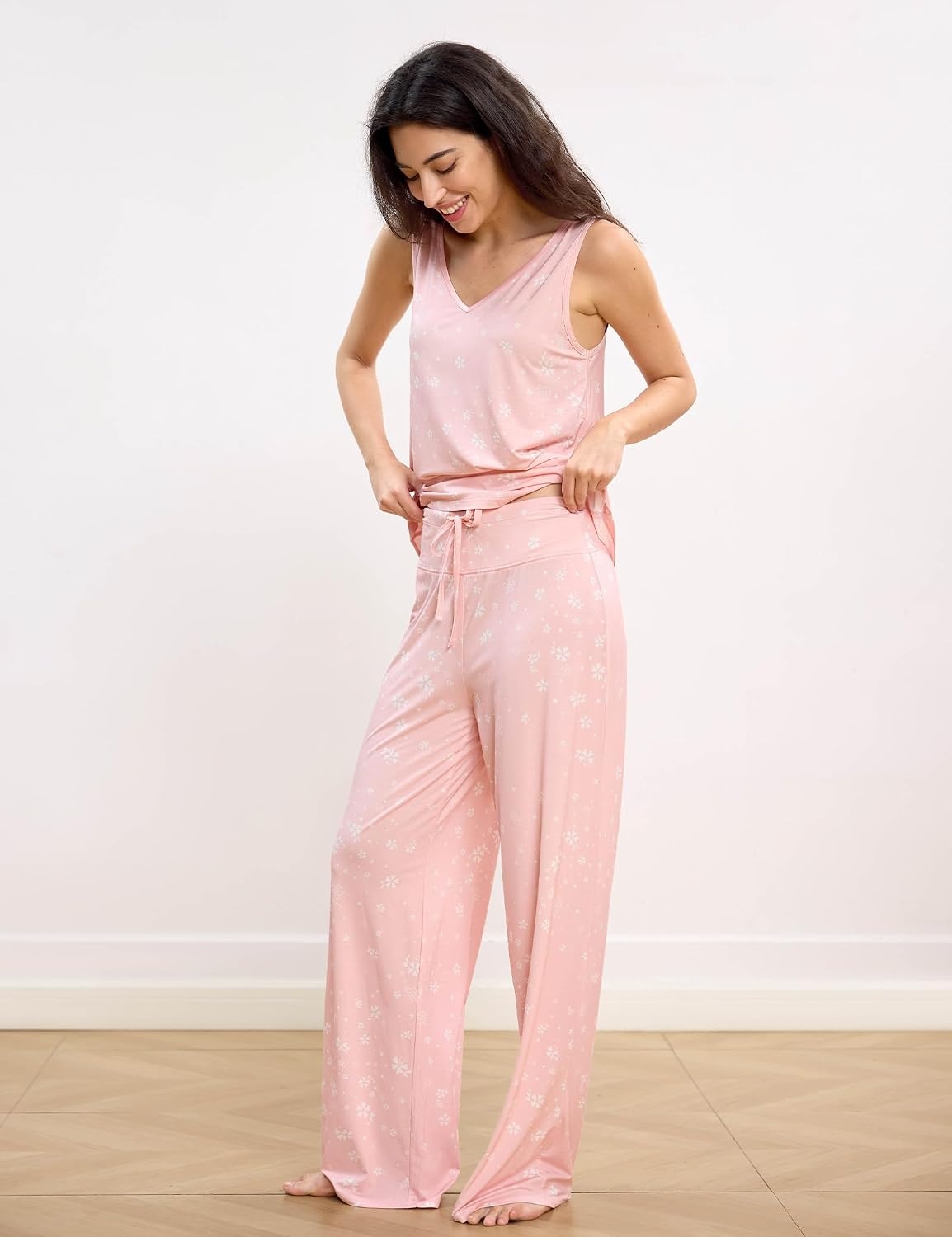 image:imageGYS Cooling Bamboo Viscose Pajamas for WomenPink Floral