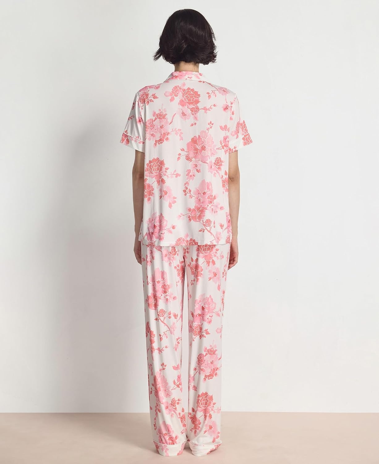 image:imageGYS Womens Bamboo Viscose Cooling Notch Collar Button Down Pajama SetPeony