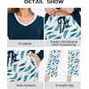GYS Bamboo Viscose Cooling Long Sleeve Pajamas for Women(B- Ink Blue/ Feather)