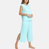 GYS Bamboo Viscose Pajamas for Women Set, Summer Capri Pajamas Sleepwear(Aqua)