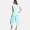 GYS Bamboo Viscose Pajamas for Women Set, Summer Capri Pajamas Sleepwear(Aqua)