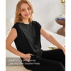GYS Bamboo Viscose Pajamas for Women Set, Summer Capri Pajamas Sleepwear(Black)