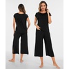GYS Bamboo Viscose Pajamas for Women Set, Summer Capri Pajamas Sleepwear(Black)
