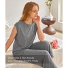 GYS Bamboo Viscose Pajamas for Women Set, Summer Capri Pajamas Sleepwear(Dark Heather Grey)