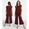 GYS Bamboo Viscose Pajamas for Women Set, Summer Capri Pajamas Sleepwear(Ficus Red)