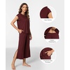 GYS Bamboo Viscose Pajamas for Women Set, Summer Capri Pajamas Sleepwear(Ficus Red)