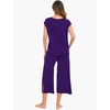 GYS Bamboo Viscose Pajamas for Women Set, Summer Capri Pajamas Sleepwear(Purple)