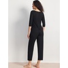 GYS Bamboo Viscose Women’s Capri Pajamas Set(Black)