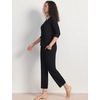 GYS Bamboo Viscose Women’s Capri Pajamas Set(Black)