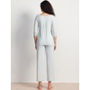 GYS Bamboo Viscose Women’s Capri Pajamas Set(Breezy Blue)