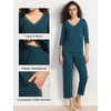 GYS Bamboo Viscose Women’s Capri Pajamas Set(Ink Blue)
