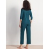 GYS Bamboo Viscose Women’s Capri Pajamas Set(Ink Blue)