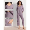 GYS Bamboo Viscose Women’s Capri Pajamas Set(Violet)