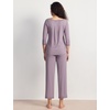GYS Bamboo Viscose Women’s Capri Pajamas Set(Violet)