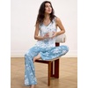 GYS Cooling Bamboo Viscose Pajamas for Women(Light Green Floral)