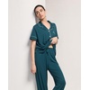 GYS Women’s Bamboo Viscose Cooling Notch Collar Button Down Pajama Set(Ink Blue)