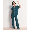 GYS Women’s Bamboo Viscose Cooling Notch Collar Button Down Pajama Set(Ink Blue)