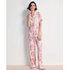 GYS Women’s Bamboo Viscose Cooling Notch Collar Button Down Pajama Set(Peony)
