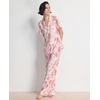 GYS Women’s Bamboo Viscose Cooling Notch Collar Button Down Pajama Set(Peony)