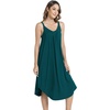 GYS Women’s Bamboo Viscose Pleated Sleeveless Nightgown(Deep Green)