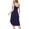 GYS Women’s Bamboo Viscose Pleated Sleeveless Nightgown(Navy)