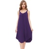 GYS Women’s Bamboo Viscose Pleated Sleeveless Nightgown(Purple)