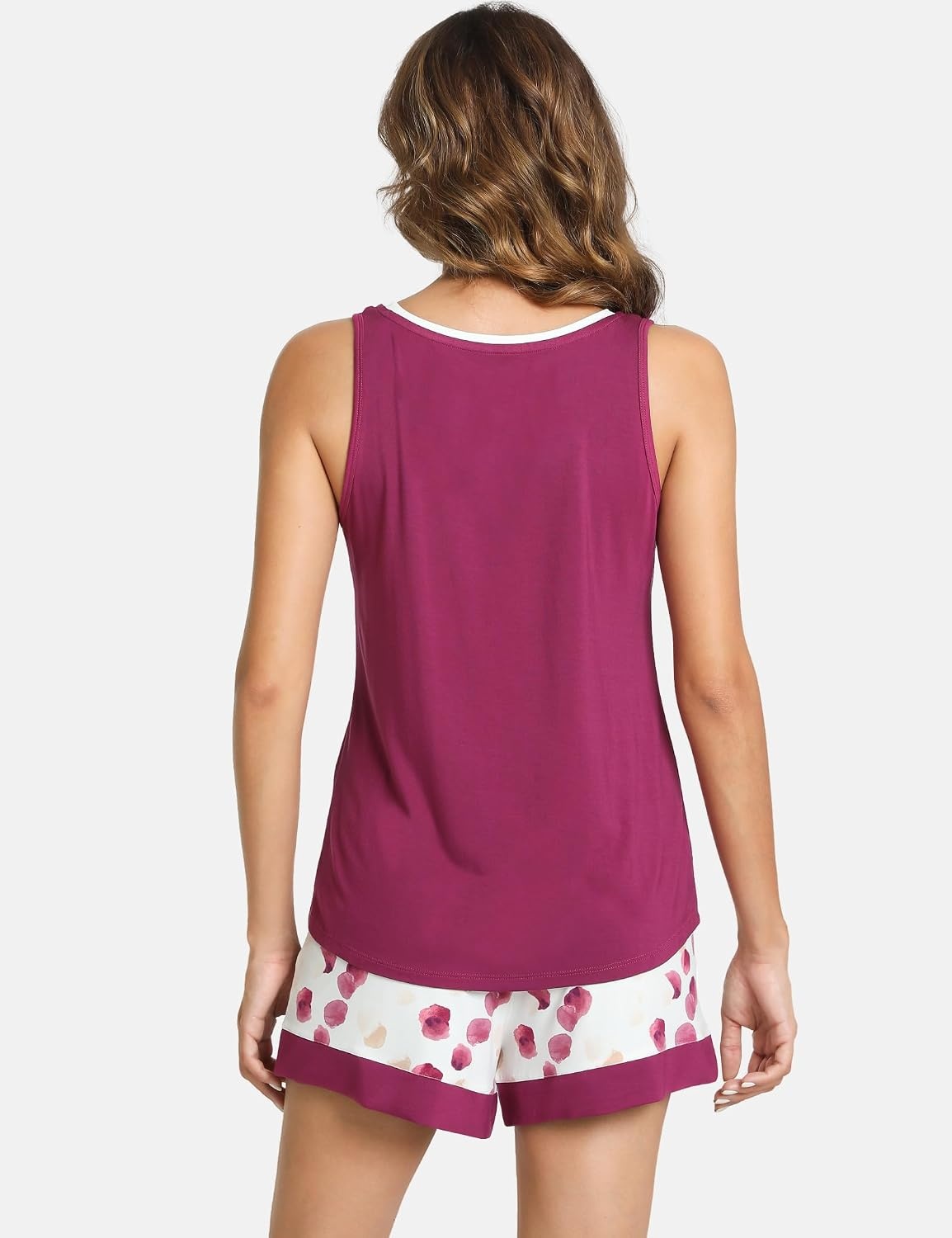 image:imageGYS Bamboo Viscose Tank Pajamas for Women Cooling Pjs Set for Hot FlashesD Deep Purple