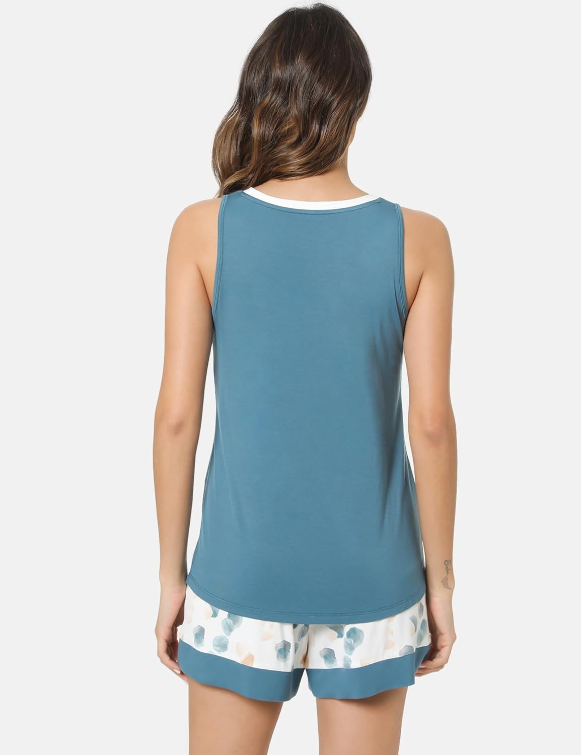 image:imageGYS Bamboo Viscose Tank Pajamas for Women Cooling Pjs Set for Hot FlashesD Green