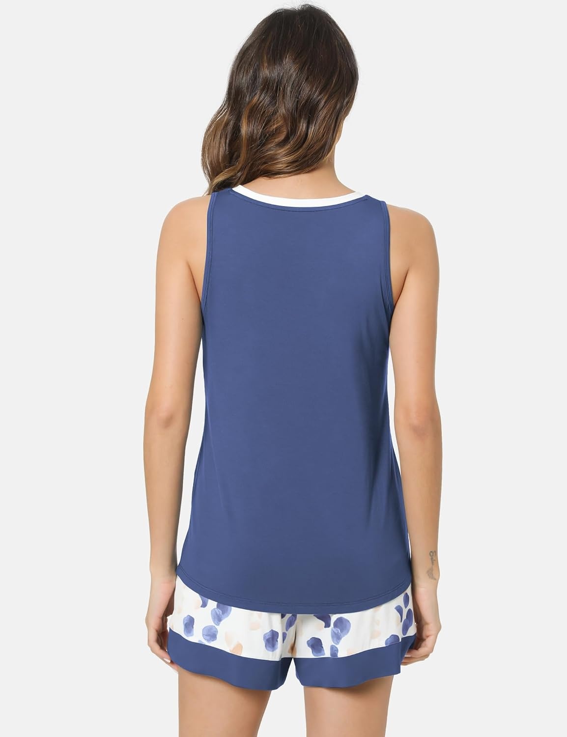 image:imageGYS Bamboo Viscose Tank Pajamas for Women Cooling Pjs Set for Hot FlashesD Indigo Blue