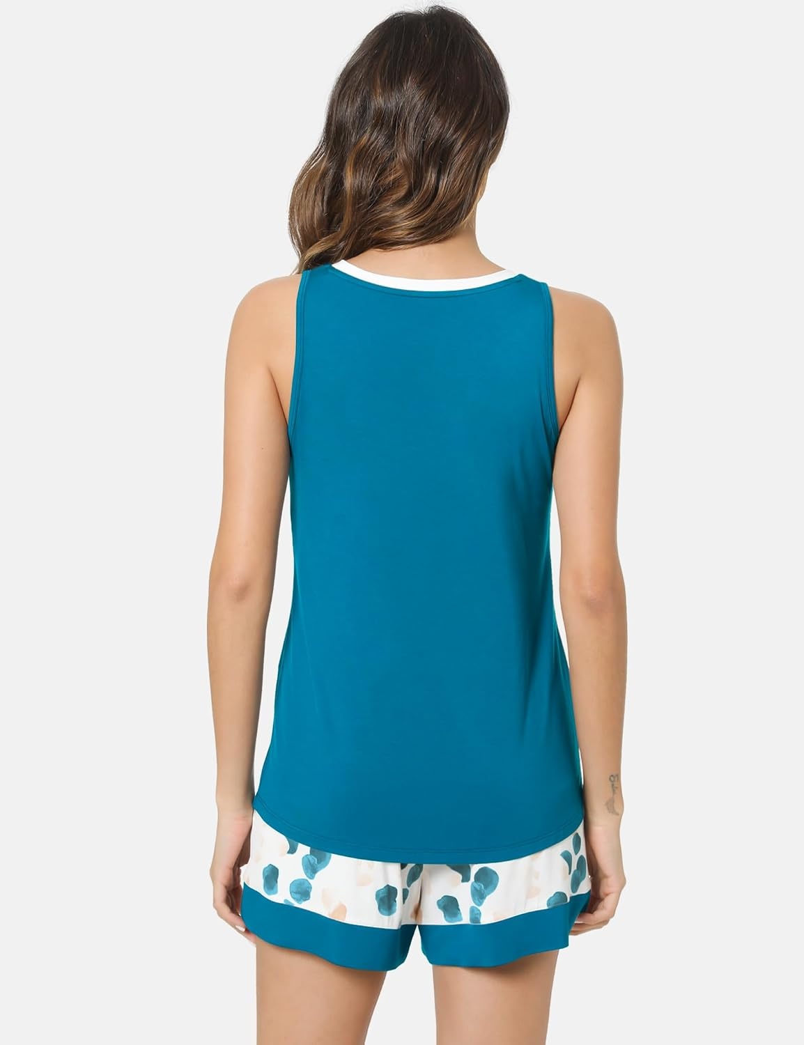image:imageGYS Bamboo Viscose Tank Pajamas for Women Cooling Pjs Set for Hot FlashesD Teal Blue