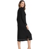 GYS Bamboo Viscose Nightgowns for Women Soft Long Sleeve V-Neck Sleep Shirt(Black)